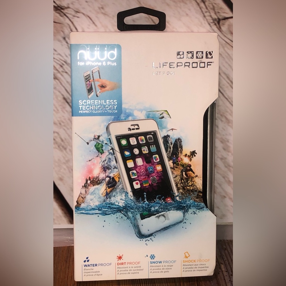 Lifeproof Nuud Case for iPhone 6 Plus Waterproof Rugged Slim Clear White/gray